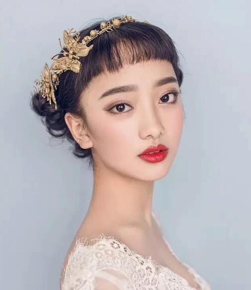 2020好看甜美的短發(fā)新娘造型圖片欣賞  第7張