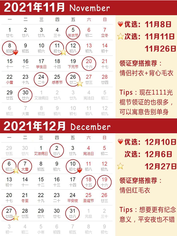 2021年領證吉日速查，附領結婚證常見問題  第6張