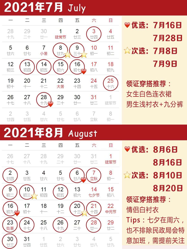2021年領證吉日速查，附領結婚證常見問題  第4張