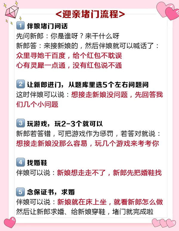  結婚必備！2020迎親堵門最新題庫+100堵門游戲，史上最全  第8張