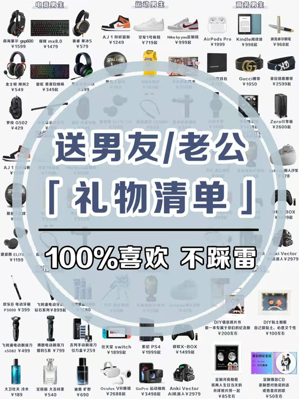 送男友老公的禮物清單，男生100%會(huì)喜歡！  第1張