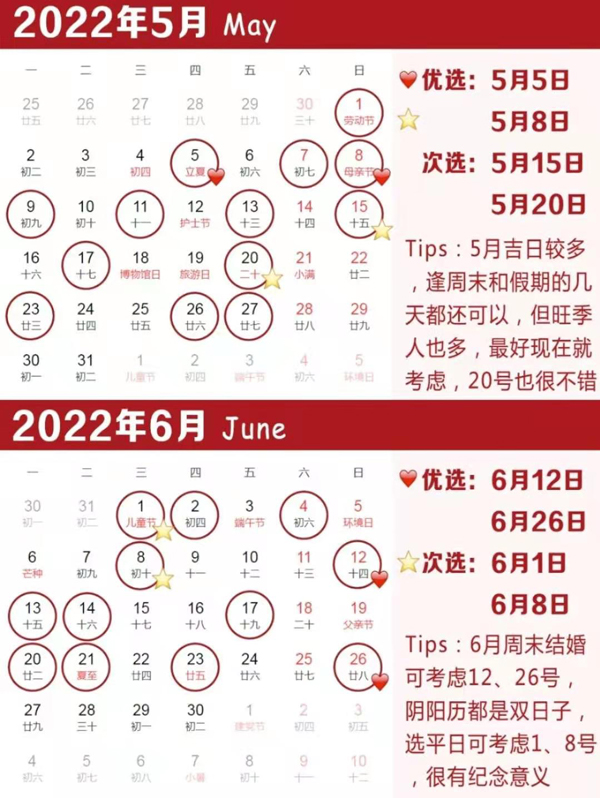 2022年結婚吉日搶先看，只有35天在周末速搶！  第4張