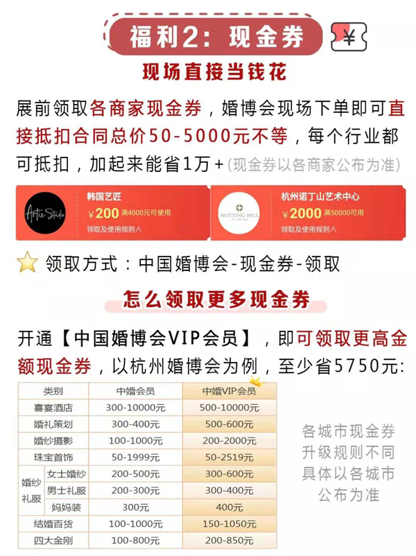 中國婚博會 | 新人必看6大【省錢攻略】開通VIP至少能省1萬+！  第3張