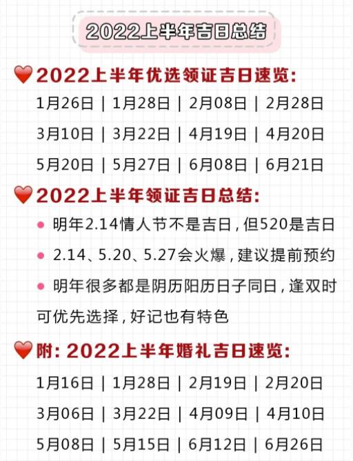 2022上半年結婚領證吉日公布，這3天需要預約  第8張