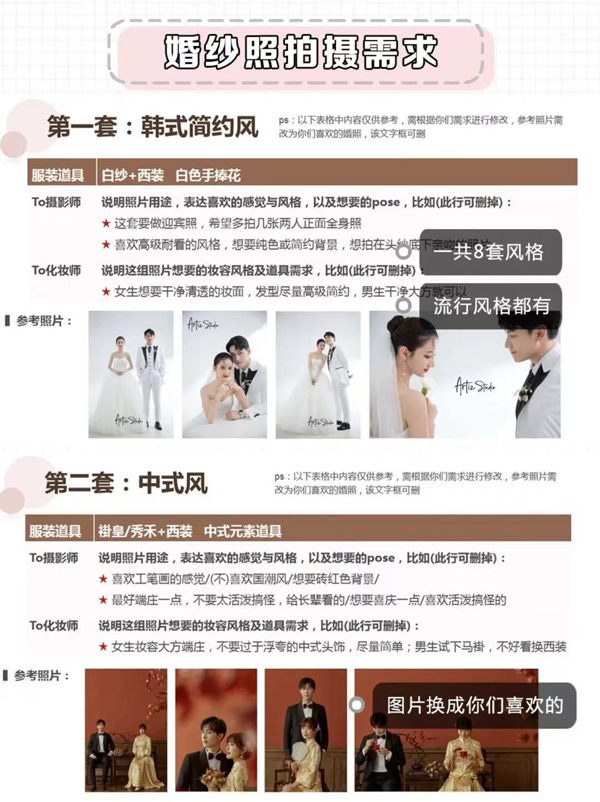 男朋友做的婚照和四大金剛溝通清單，超詳細  第3張